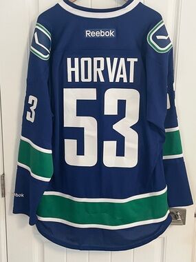 Authentic Reebok Vancouver Canucks Bo Horvat Blue Orca Jersey Size XL